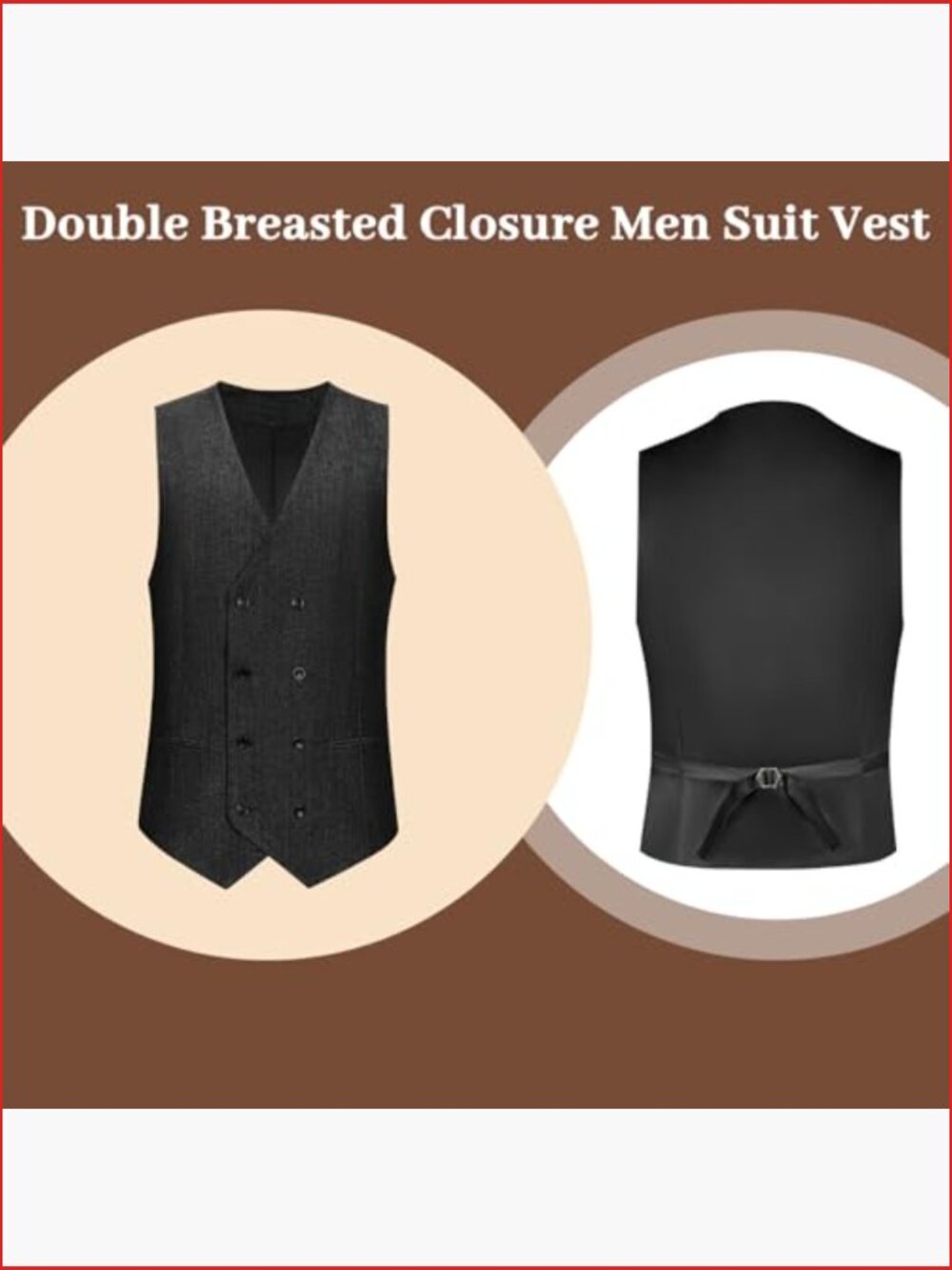 Retro 3 Piece Tweed Herringbone Suit Set Jacket Vest Pants for Wedding Prom - Picture 5 of 7